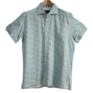 Robert Graham Light Blue Paisley Short Sleeve Button Front Shirt Men’s Large